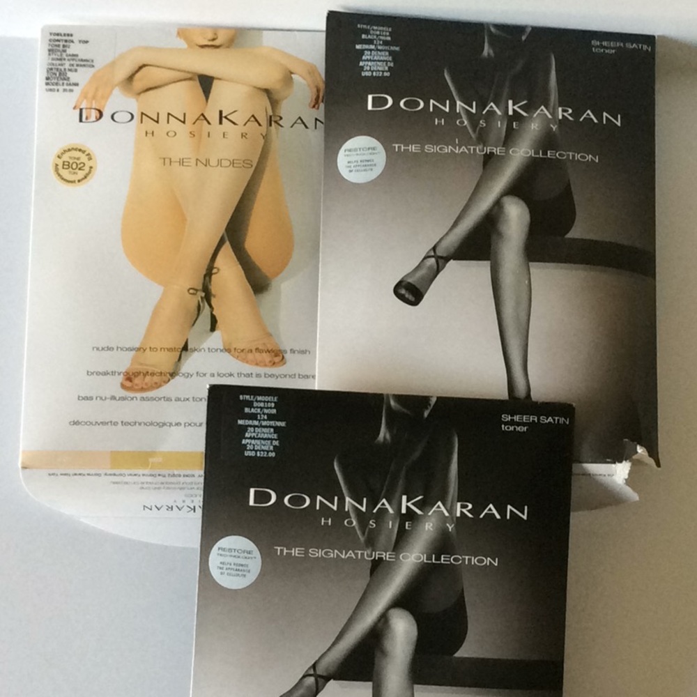New 3 Pairs Donnakaran Tights Size Medium